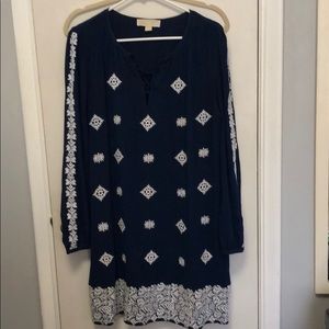 Michael Kors Blue Embroidered Dress